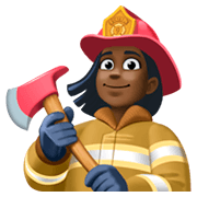 Emoji 👩🏿‍🚒 Pompiere Donna: Carnagione Scura su Facebook 3.0.