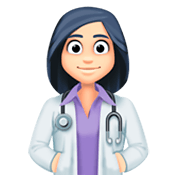 👩🏻‍⚕️ Emoji Profesional Sanitario Mujer: Tono De Piel Claro en Facebook 3.0.