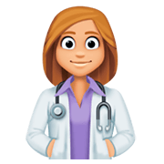 👩🏼‍⚕️ Emoji Profesional Sanitario Mujer: Tono De Piel Claro Medio en Facebook 3.0.