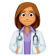 👩🏽‍⚕️ Emoji Profesional Sanitario Mujer: Tono De Piel Medio en Facebook 3.0.