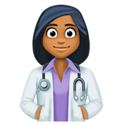 👩🏾‍⚕️ Emoji Profesional Sanitario Mujer: Tono De Piel Oscuro Medio en Facebook 3.0.