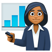 👩🏾‍💼 Emoji Oficinista Mujer: Tono De Piel Oscuro Medio en Facebook 3.0.
