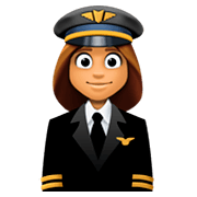 Emoji 👩🏽‍✈️ Pilota Donna: Carnagione Olivastra su Facebook 3.0.