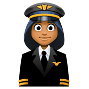 👩🏾‍✈️ Emoji Pilotin: mitteldunkle Hautfarbe Facebook 3.0.