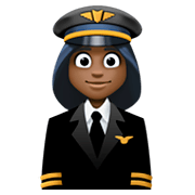 👩🏿‍✈️ Emoji Piloto De Avião Mulher: Pele Escura na Facebook 3.0.