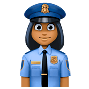 👮🏾‍♀️ Emoji Agente De Policía Mujer: Tono De Piel Oscuro Medio en Facebook 3.0.