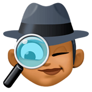 🕵🏾‍♀️ Emoji Detective Mujer: Tono De Piel Oscuro Medio en Facebook 3.0.