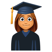 Emoji 👩🏽‍🎓 Studentessa: Carnagione Olivastra su Facebook 3.0.