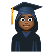Emoji 👩🏿‍🎓 Studentessa: Carnagione Scura su Facebook 3.0.