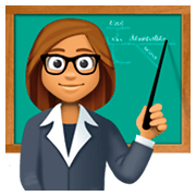 Emoji 👩🏽‍🏫 Professoressa: Carnagione Olivastra su Facebook 3.0.