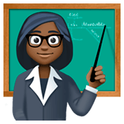 Emoji 👩🏿‍🏫 Professoressa: Carnagione Scura su Facebook 3.0.