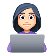 Emoji 👩🏻‍💻 Tecnologa: Carnagione Chiara su Facebook 3.0.