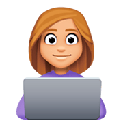 👩🏼‍💻 Emoji IT-Expertin: mittelhelle Hautfarbe Facebook 3.0.
