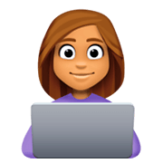Emoji 👩🏽‍💻 Tecnologa: Carnagione Olivastra su Facebook 3.0.