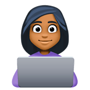 👩🏾‍💻 Emoji IT-Expertin: mitteldunkle Hautfarbe Facebook 3.0.