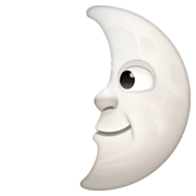 Emoji 🌛 Faccina Primo Quarto Di Luna su Facebook 3.0.