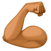 💪🏾 Emoji Bíceps Flexionado: Tono De Piel Oscuro Medio en Facebook 3.0.