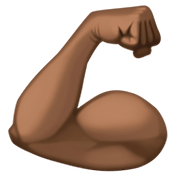 Émoji 💪🏿 Biceps Contracté : Peau Foncée sur Facebook 3.0.