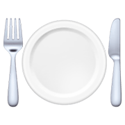 🍽️ Emoji Teller mit Messer und Gabel Facebook 3.0.