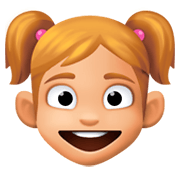 👧🏼 Emoji Mädchen: mittelhelle Hautfarbe Facebook 3.0.