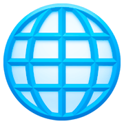 🌐 Emoji Globus mit Meridianen Facebook 3.0.