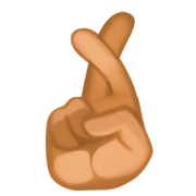 🤞🏾 Emoji Hand mit gekreuzten Fingern: mitteldunkle Hautfarbe Facebook 3.0.