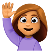 🙋🏽 Emoji Person mit erhobenem Arm: mittlere Hautfarbe Facebook 3.0.