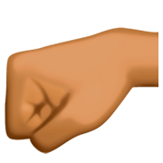 🤛🏾 Emoji Faust nach links: mitteldunkle Hautfarbe Facebook 3.0.