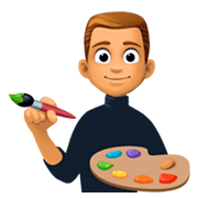 Emoji 👨🏽‍🎨 Artista Uomo: Carnagione Olivastra su Facebook 3.0.