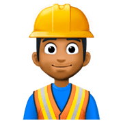 👷🏾‍♂️ Emoji Bauarbeiter: mitteldunkle Hautfarbe Facebook 3.0.