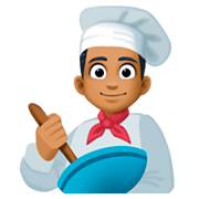 👨🏾‍🍳 Emoji Cocinero: Tono De Piel Oscuro Medio en Facebook 3.0.