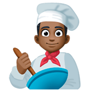 Emoji 👨🏿‍🍳 Cuoco: Carnagione Scura su Facebook 3.0.
