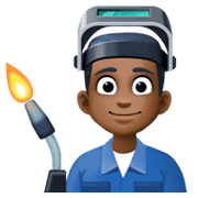 👨🏿‍🏭 Emoji Fabrikarbeiter: dunkle Hautfarbe Facebook 3.0.