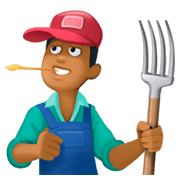 👨🏾‍🌾 Emoji Agricultor: Tono De Piel Oscuro Medio en Facebook 3.0.