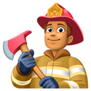 Emoji 👨🏽‍🚒 Pompiere Uomo: Carnagione Olivastra su Facebook 3.0.