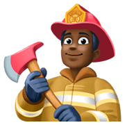 👨🏿‍🚒 Emoji Feuerwehrmann: dunkle Hautfarbe Facebook 3.0.