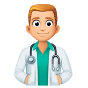 👨🏼‍⚕️ Emoji Profesional Sanitario Hombre: Tono De Piel Claro Medio en Facebook 3.0.
