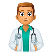 👨🏽‍⚕️ Emoji Profesional Sanitario Hombre: Tono De Piel Medio en Facebook 3.0.