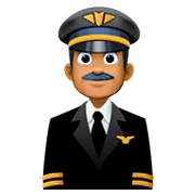 👨🏾‍✈️ Emoji Piloto De Avião Homem: Pele Morena Escura na Facebook 3.0.