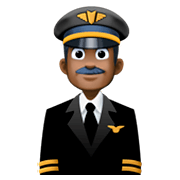 👨🏿‍✈️ Emoji Piloto De Avião Homem: Pele Escura na Facebook 3.0.