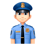 👮🏻‍♂️ Emoji Policial Homem: Pele Clara na Facebook 3.0.