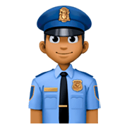 👮🏾‍♂️ Emoji Policial Homem: Pele Morena Escura na Facebook 3.0.