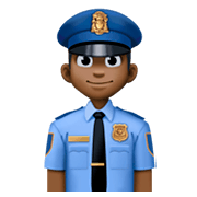 Emoji 👮🏿‍♂️ Poliziotto Uomo: Carnagione Scura su Facebook 3.0.