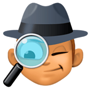 Emoji 🕵🏽‍♂️ Investigatore: Carnagione Olivastra su Facebook 3.0.