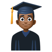 Emoji 👨🏿‍🎓 Studente: Carnagione Scura su Facebook 3.0.
