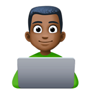 👨🏿‍💻 Emoji IT-Experte: dunkle Hautfarbe Facebook 3.0.