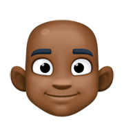 👨🏿‍🦲 Emoji Mann: dunkle Hautfarbe, Glatze Facebook 3.0.
