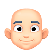 👨🏻‍🦲 Emoji Hombre: Tono De Piel Claro Y Sin Pelo en Facebook 3.0.