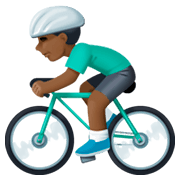 Émoji 🚴🏿‍♂️ Cycliste Homme : Peau Foncée sur Facebook 3.0.