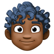 👨🏿‍🦱 Emoji Homem: Pele Escura E Cabelo Cacheado na Facebook 3.0.